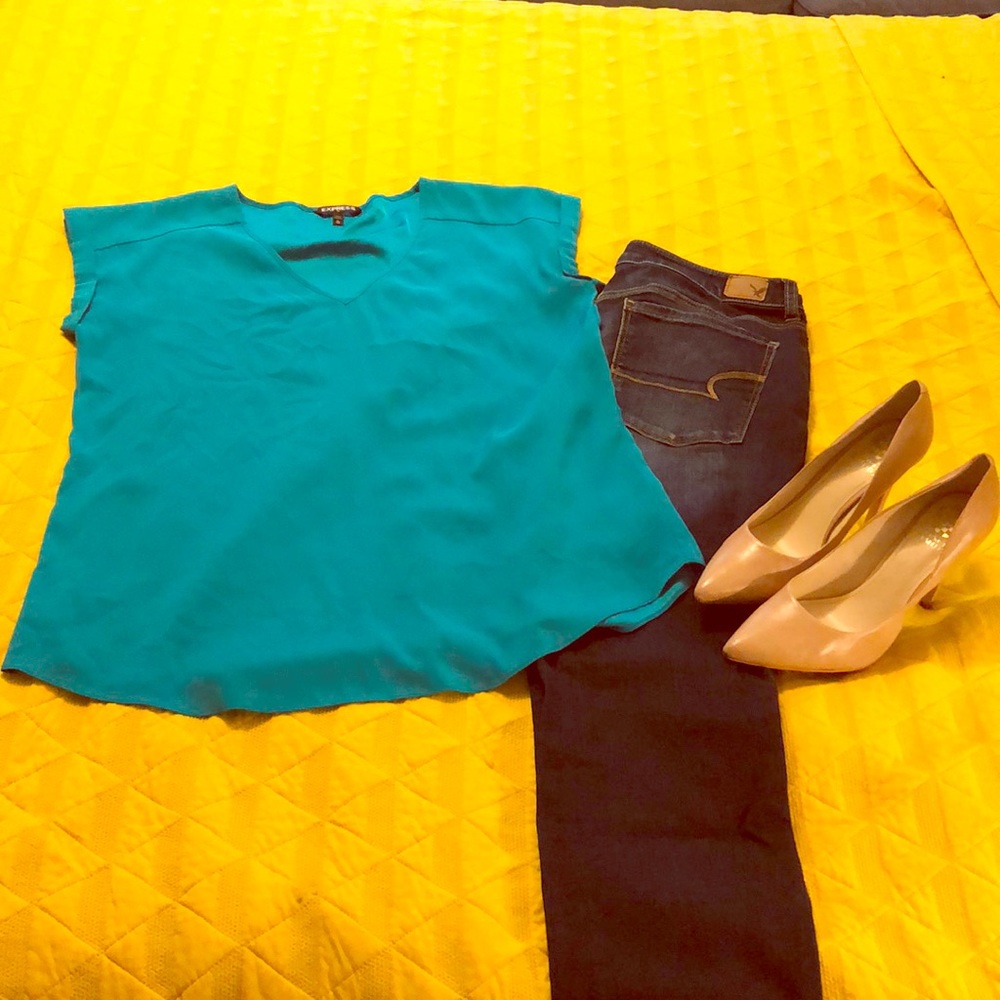 Express cap sleeve blouse
